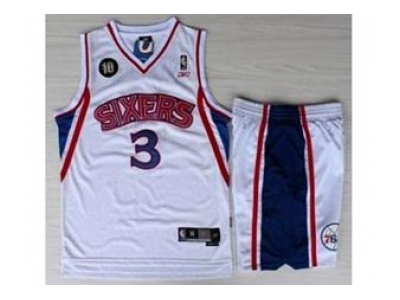 nba philadelphia 76ers #3 iverson white m&n[suits][10th]